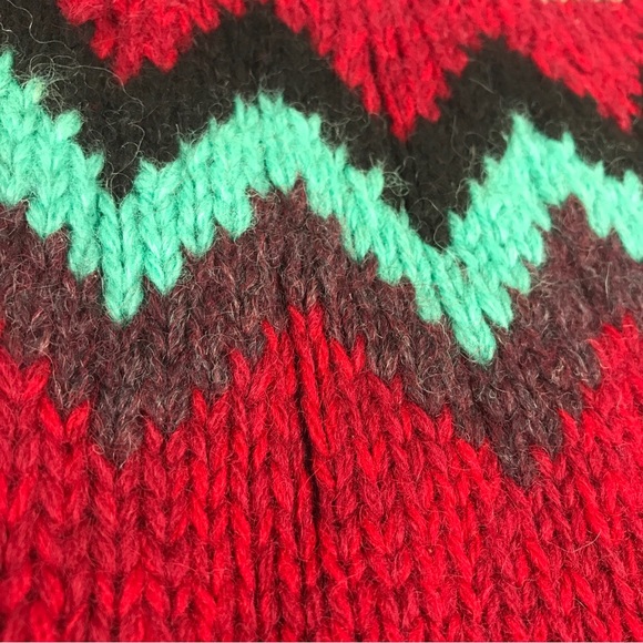 SOLD:  BANANA REPUBLIC Safari & Travel 100% Wool Chunky Geo Print Sweater Sz S - Picture 9 of 16